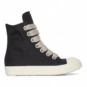 Rick Owens DRKSHDW Concordians Jumbo Lace Ramones Sneaker High Canvas Black Milk