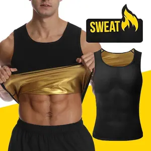 Men's Heat Trapping Pullover Vest Sauna Suit Shirt Waist Trainer Compression Vest Shapewear Tank Top for Gym Exercise Workout