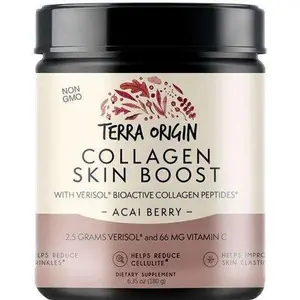 Terra Origin Collagen Skin Boost | 2500 MG Verisol Collagen | Vitamin C | Supports Smooth Skin, Nails & Hair | Non-GMO | 30 Servings