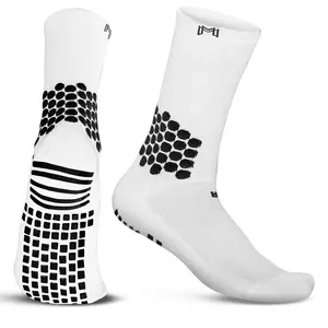 MediCaptain Soccer Grip Socks with Cushion Ankle Protection, NonSlip Soccer Socks, Blister Prevention Athletic Sock for Soccer, Basketball, Football