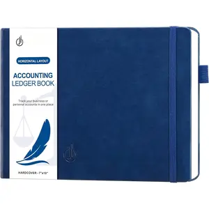 Accounting  Book Horizontal - Expense  Notebook & Columnar Journal, Financial  Books for Small Business & Personal Bookkeeping(7"x10",Navy Blue)