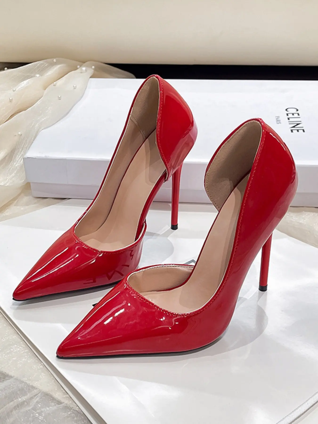 Women's Plain PU High Heel Shoes, Classy Stylish Fashion Elegant Pointed Toe Low-Cut Design, Rubber Sole, Multiple Colors Available, Perfect for Parties & Evening Events, Party Evening Shoes, Elegant Stilettos
