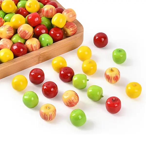 80PCS Artificial Mini Apple Foams Apples Artificial Fruit for Home House Grocery Photography Party Decoration (4 Color)