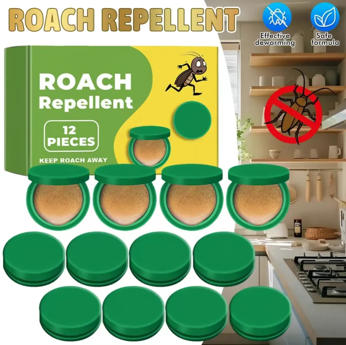 MoonSpry Roach Repellent, Domestic DormitoryKitchen Powerful Cleaning CockroachExterminator Cockroach Gel Bait Pest ControlkitRodent Repellent Pouches for Indoor & OutdoorMulti-Surface Microfiber Floor Mop roach killerindoor infestation