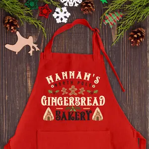 Custom Kids Christmas Apron with Name – Personalized Holiday Baking Gift for Boys & Girls