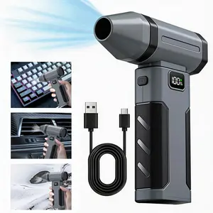 Compressed Air Duster-3000mAh Personal Cooling Electric Air Duster, Super Power Air Fan,Rechargeable Mini Fan with Fast Charging for PC,Keyboard,House,Outdoor & Car