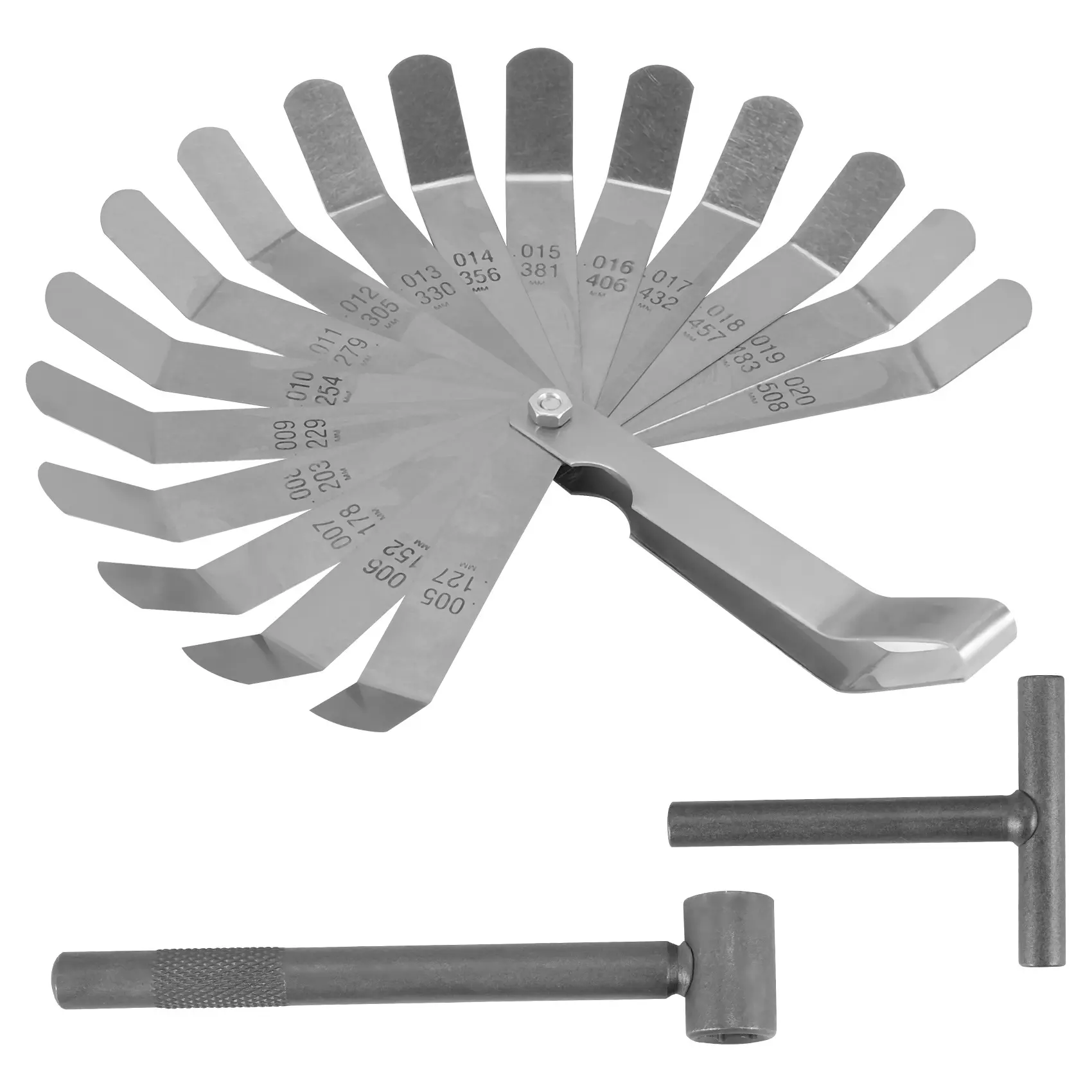Engine Repair Tools - 3-Piece Valve Screw Adjusting Spanner, Valve Clearance Adjustment Tool + 0.005-0.020 in Feeler Gauge