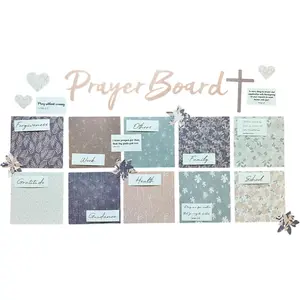 Prayer Board Kit - Dusty Floral with Pins & Bible Verse Quotes - Christian Gift for Women - Wall Art for Living Room, Home Office, Bedroom