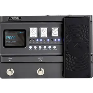 FX100 Guitar Multi-effects Pedal with 55 Amp Models 151 Built-in Effects 80' Looper 40 Drum Machine 10 3rd Party IR Slots Headphone OTG for  Practice Performance Live Streaming