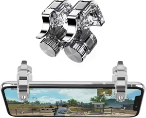 Phone Triggers for Mobile Phone, Shooter Sensitive Controller Joysticks Aim & Fire Trigger Keys for Knives Out/Rules of Survival (1 Pair Mobile Triggers) Console Smartphone, Mobile Game Controllers