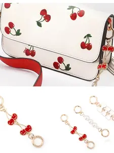 Cherry Pearl Bow Extender Chain Bag, Women's Handbag Shoulder Crossbody Purse, Cute Elegant Keychain, Student Accessories, Valentine's Day Gift, Elegant Chain Strap