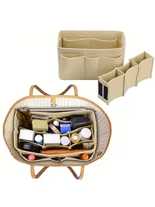 Felt Handbag Insert Organiser, Felt Storage Linder Bag For Purse, Multi Pockets Cosmetic Bag In Bag