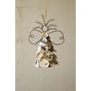 Oyster Shell Angel Ornament (Pack Of 6)
