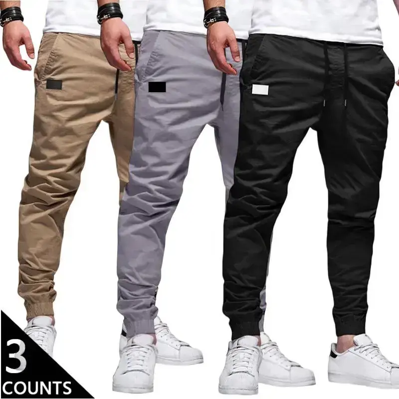 3-Pack Men’s Casual Joggers – Spring/Summer Lightweight Quick-Dry Stretch Cargo Pants, Versatile Athletic Long Pants