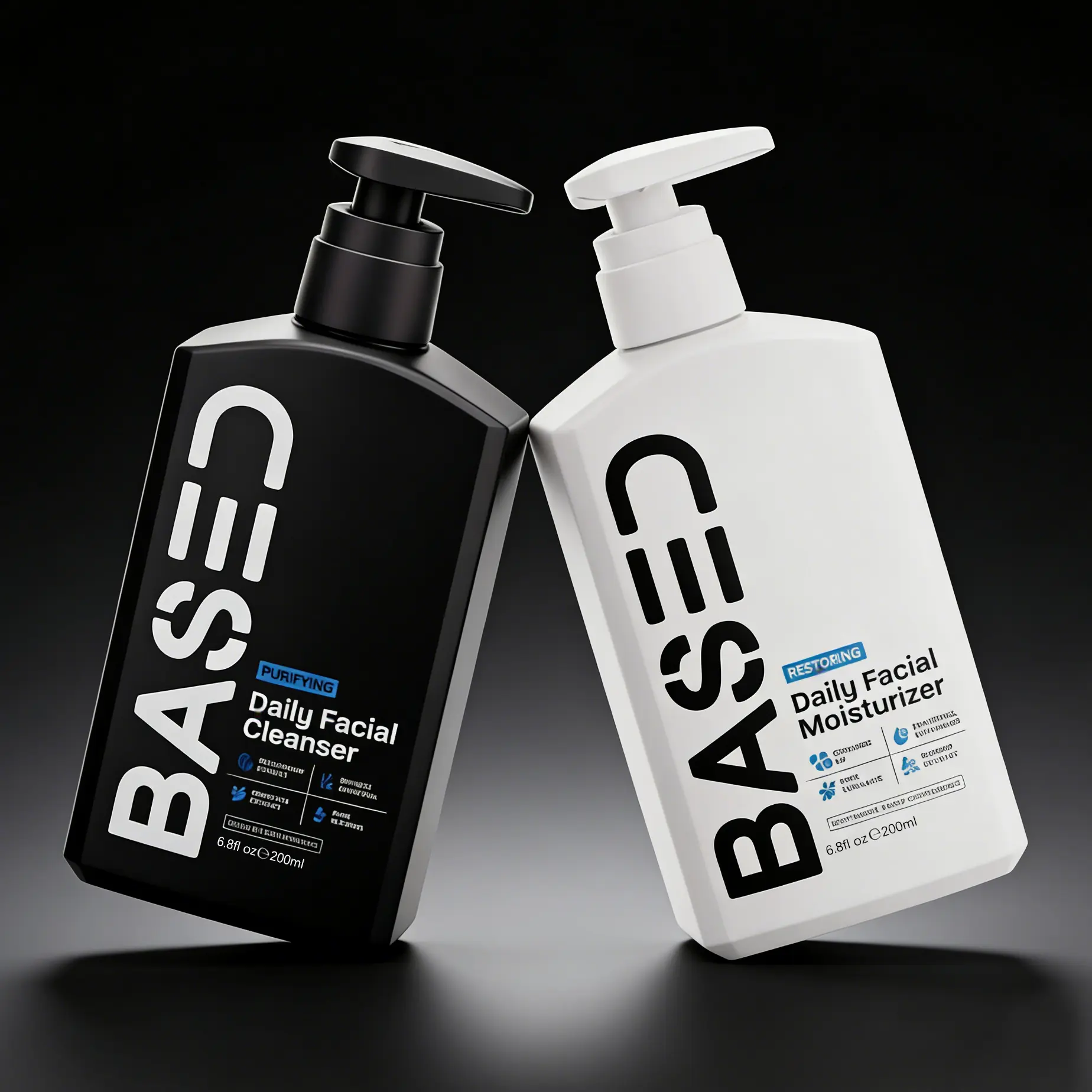 BASED Daily Skincare Duo | Purifying Face Wash + Restoring Moisturizer 6.8FL OZ | Built For All Skin Types | 100% Non-Toxic, Healthy Ingredients | Hormone Safe - ZERO Endocrine Disruptors 200ml