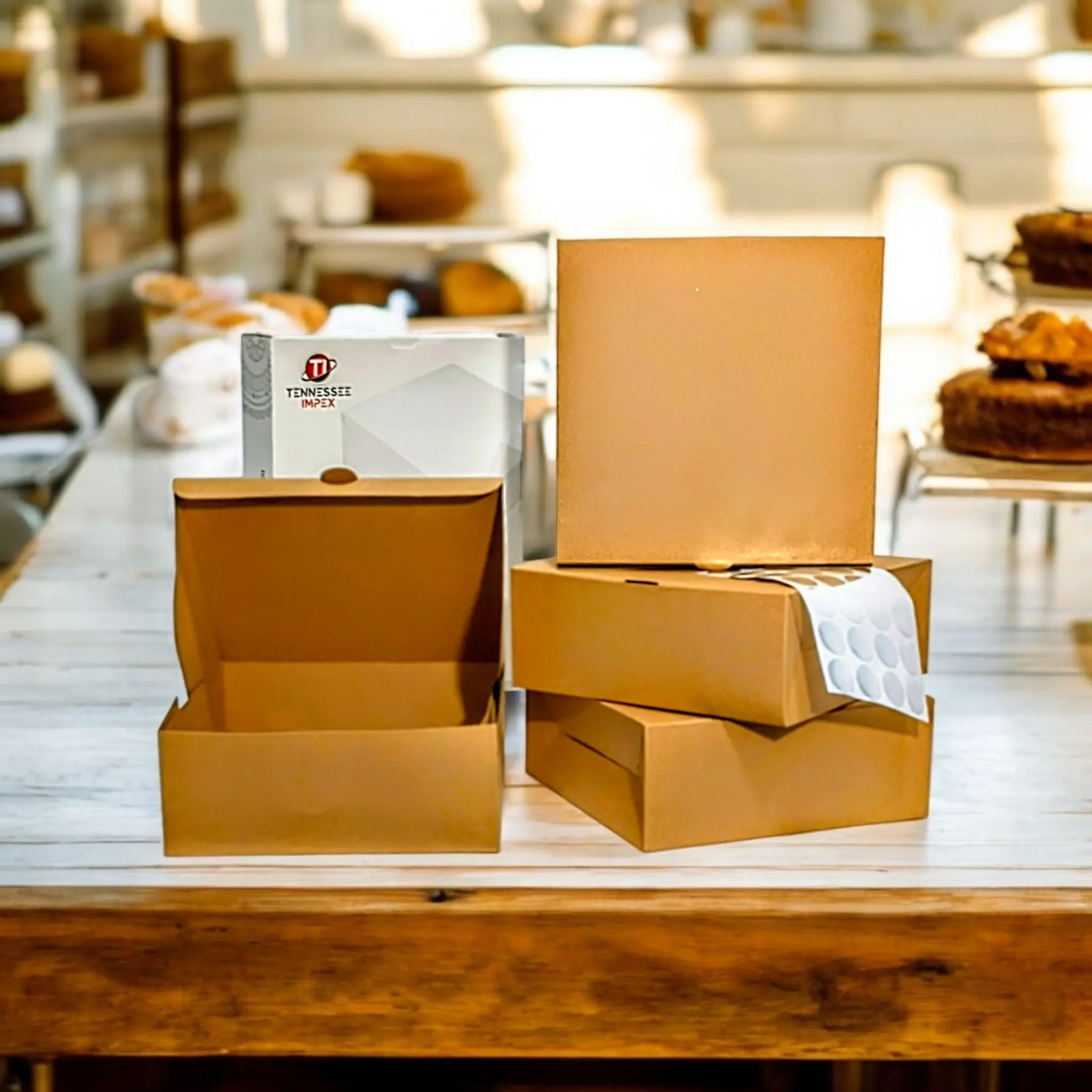 Cake Boxes, Kraft, 25 Pack 8.5 x 8.5 x 3 Inch Sturdy Bakery Box for Pies Donuts & Treats Durable Cardboard Construction Easy Assembly Disassembly Versatile Use