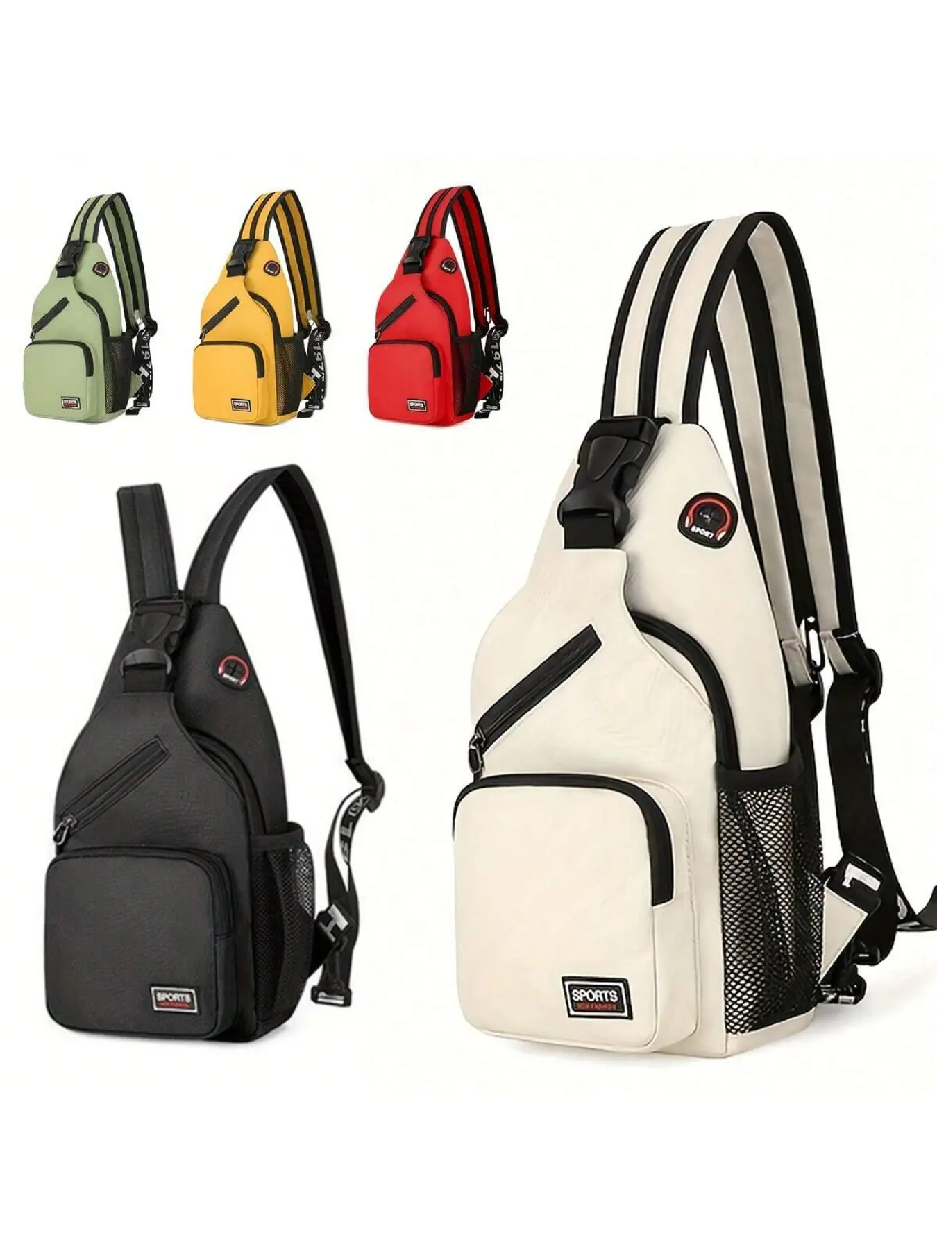 Multi-pocket crossbody backpack, Casual crossbody bags, Everyday crossbody bag, daily travel and hiking backpack with zipper, women's chest bag, color-block shoulder bag, Crossbody Messenger Bag, Casual fashion bag