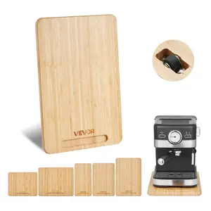 VEVOR Appliance Slider, Large 16 x 12-inch, Rolling Sliding Tray with Rubber Wheels & Hollow Handle, Easy to Clean, Appliance Rolling Tray for Coffee Maker, Kitchen Countertop, Natural Wood