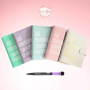 100 Envelope Savings Challenge PU Leather Binder