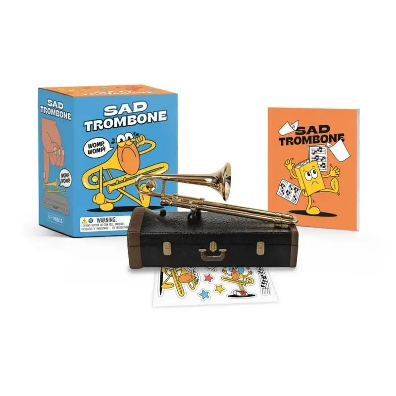 Sad Trombone Womp Womp Mini Sound Effect Toy - Replica Gag Toy, Sticker, Funny Stocking Stuffer, Christmas Gift for Friends, Epic Fails Mini Book, Batteries-Included Humorous Gag Item