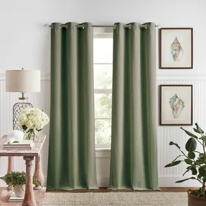 95"x50" Martha Stewart 2pk Sutter 95" Dark Lined Curtain Panel Olive