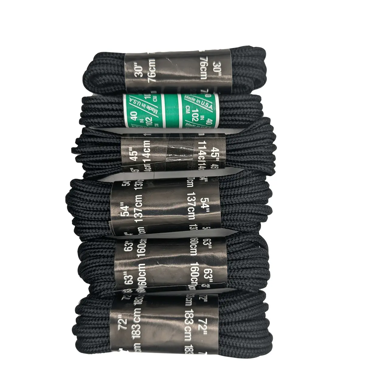 Heavy Duty Black Round Nylon Boot and Hiking Shoe Laces (1 Pair)