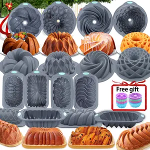 66/45/21 Pieces,Silicone Baking Set, Tube Baking Panand Kitchen Oven Bread Pan; Silicone Molds for Homemade Cakes, Bread, and Jello; Non-Stick; Non-Stick Kitchen Oven Bread Pan; Perfect for Banana Bread and Meatloaf, Perfect for Mom's Kitchen! MothersDay