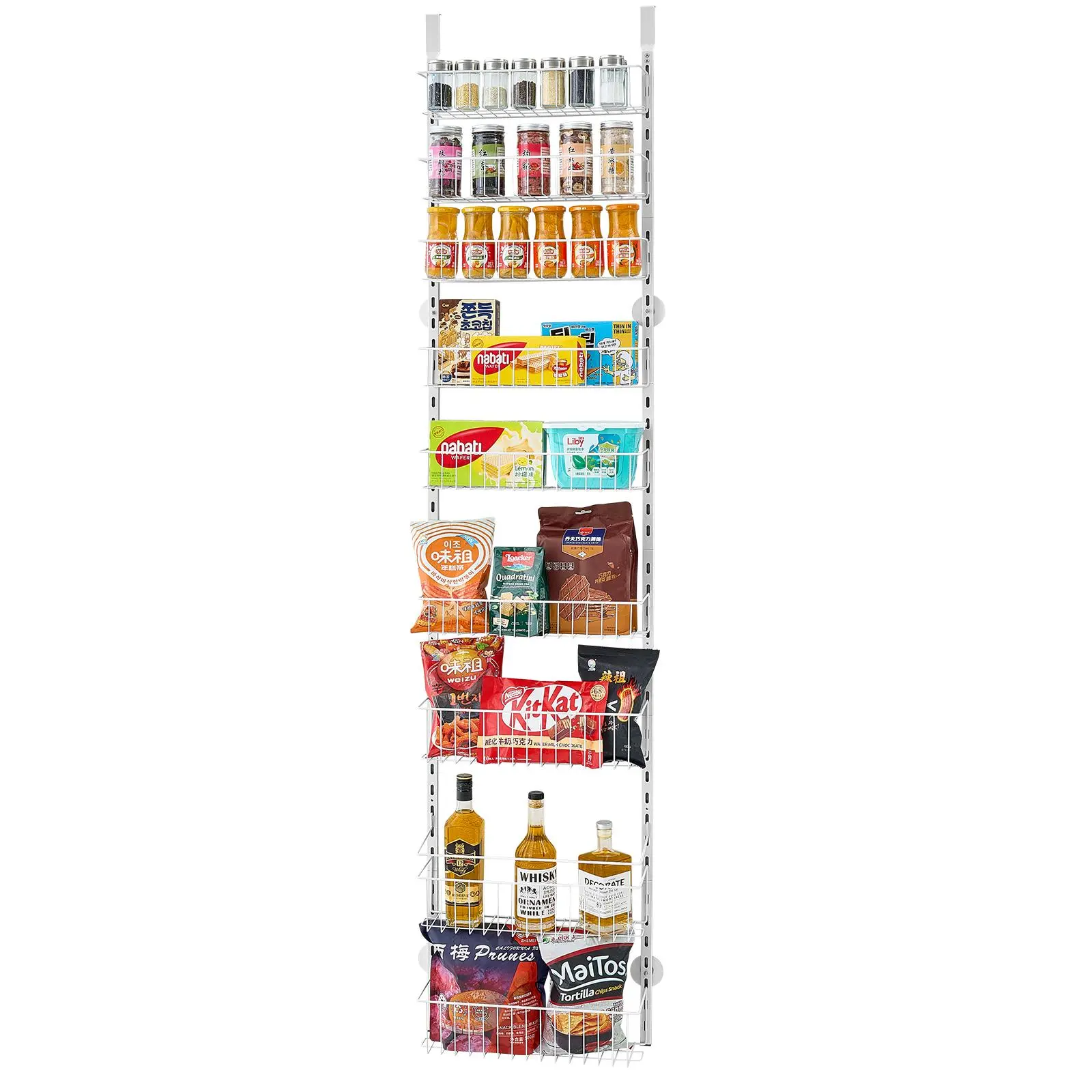 VEVOR 9-Tier Over the Door Pantry Organizer Hanging Storage Rack Adjustable Kitchen
