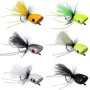 Popper Flies for Fly Fishing Bass Panfish Perch Topwater Fishing Lures