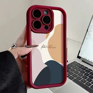 Color Block Patchwork TPU Case for iPhone 17 Pro Max 16 16e 15 14 Plus 13 12 Mini 11 Air X XS Straight Edge Drop-Resistant Rugged Durable Cover Shell Valentine's Day Gift 2D printing