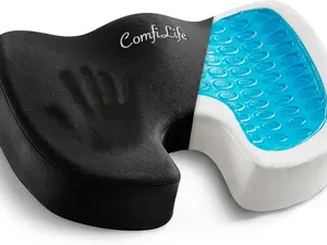 ComfiLife Gel Enhanced Seat Cushion for Desk Chair – Premium Gel + Memory Foam Office Chair Cushion, Car Seat Cushion for Driving, Gaming – Chair Cushions for Back &