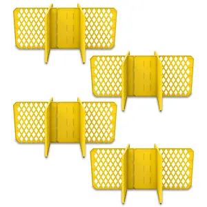 ORGANIZE-IT! 6 Slot Tote Dividers for 27 Gal Storage Containers, Yellow, 4 Pack