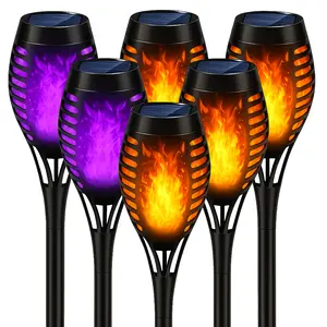 Solar Flame Torch Lights Outdoor, 12 Pack IPX4 Waterproof LED Decorative Garden Lights for Patio, Deck & Landscape,Perfect for Halloween, Christmas and holiday decorations