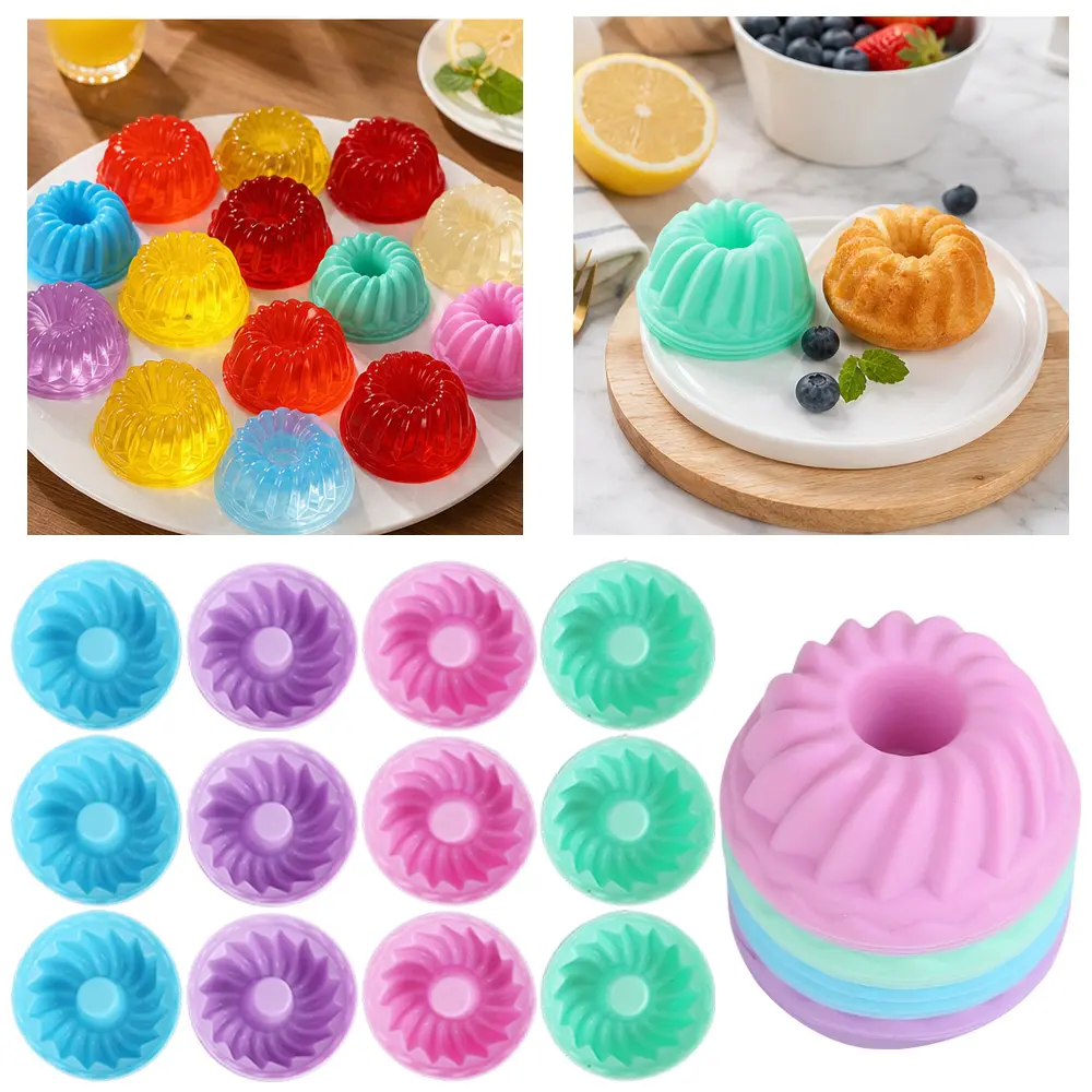 24-Pack Silicone Molds - Nonstick Silicone Donut Mold, Baking Cups, Donut Pan, Muffin, Jello, Bagel Pan - Oven, Microwave, Dishwasher Safe