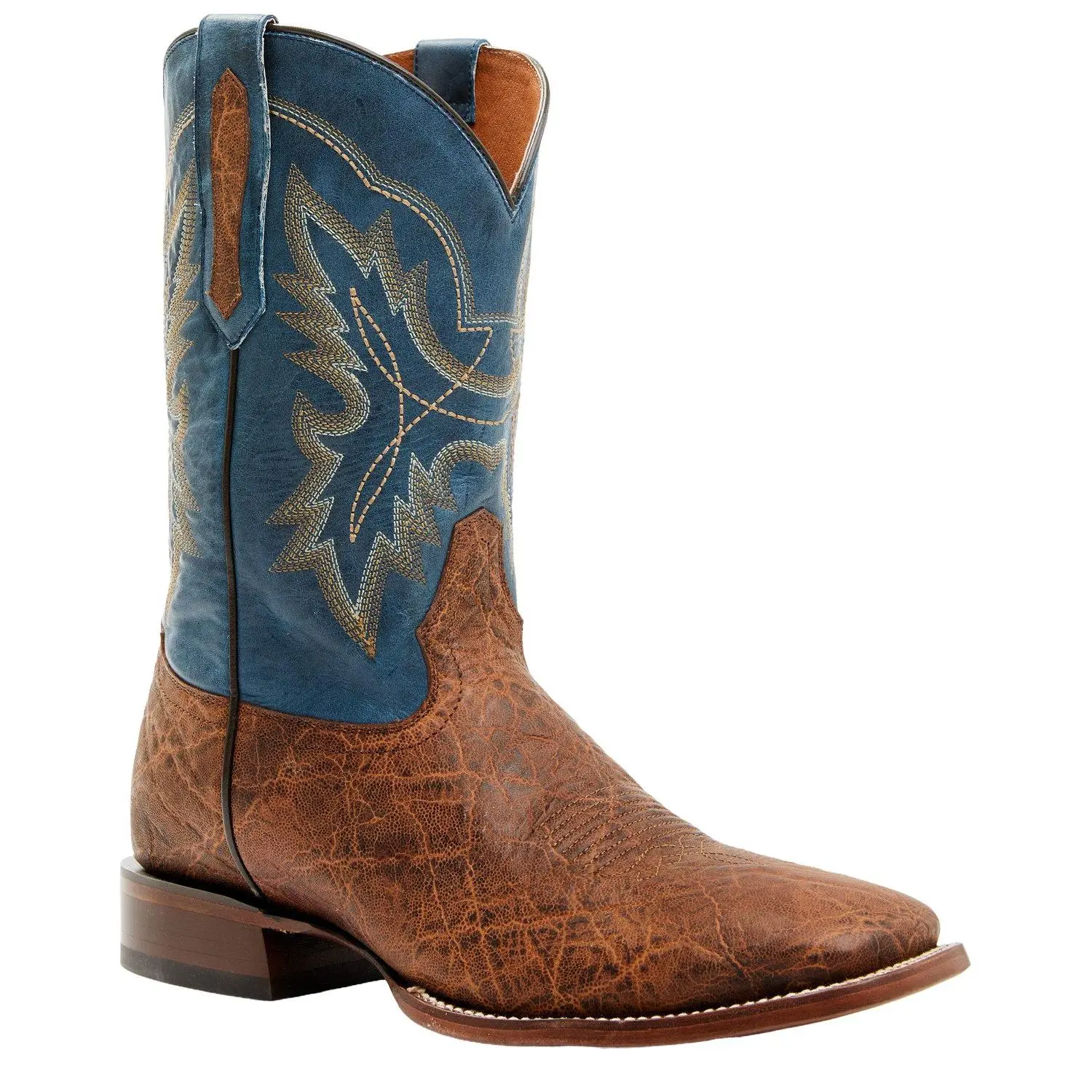 Cody James Men's Blue Elephant Print Western Boot Broad Square Toe - Bcjsp24l7