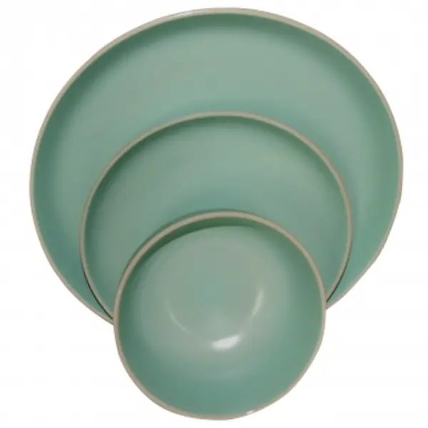 Gibson Home Rockaway Matte Teal Stoneware Tableware Set - 12 Pieces Everyday Dinnerware, Includes Essential Plates, Microwave Safe, Dishwasher Safe, Lovely Gift