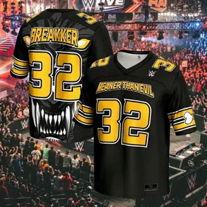 [HOT JERSEY] Bron Breakker Football Jersey – Men’s Black Wrestling Inspired Sports Shirt - Full Print Logo