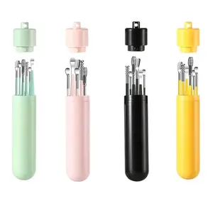 6 pieces/set earwax removal tool set with storage tube, ear cleaning set, ear pick, ear pick, earwax removal tool, earwax cleaning supplies.