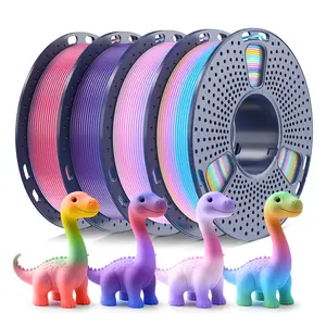 250g Rainbow PLA Filament 1.75mm Bundle, SUNLU 3D Printer Filament Neatly , Fast Color Change Each 8 Meters, 250g Spool, 4 Rolls, Rainbow 01-04