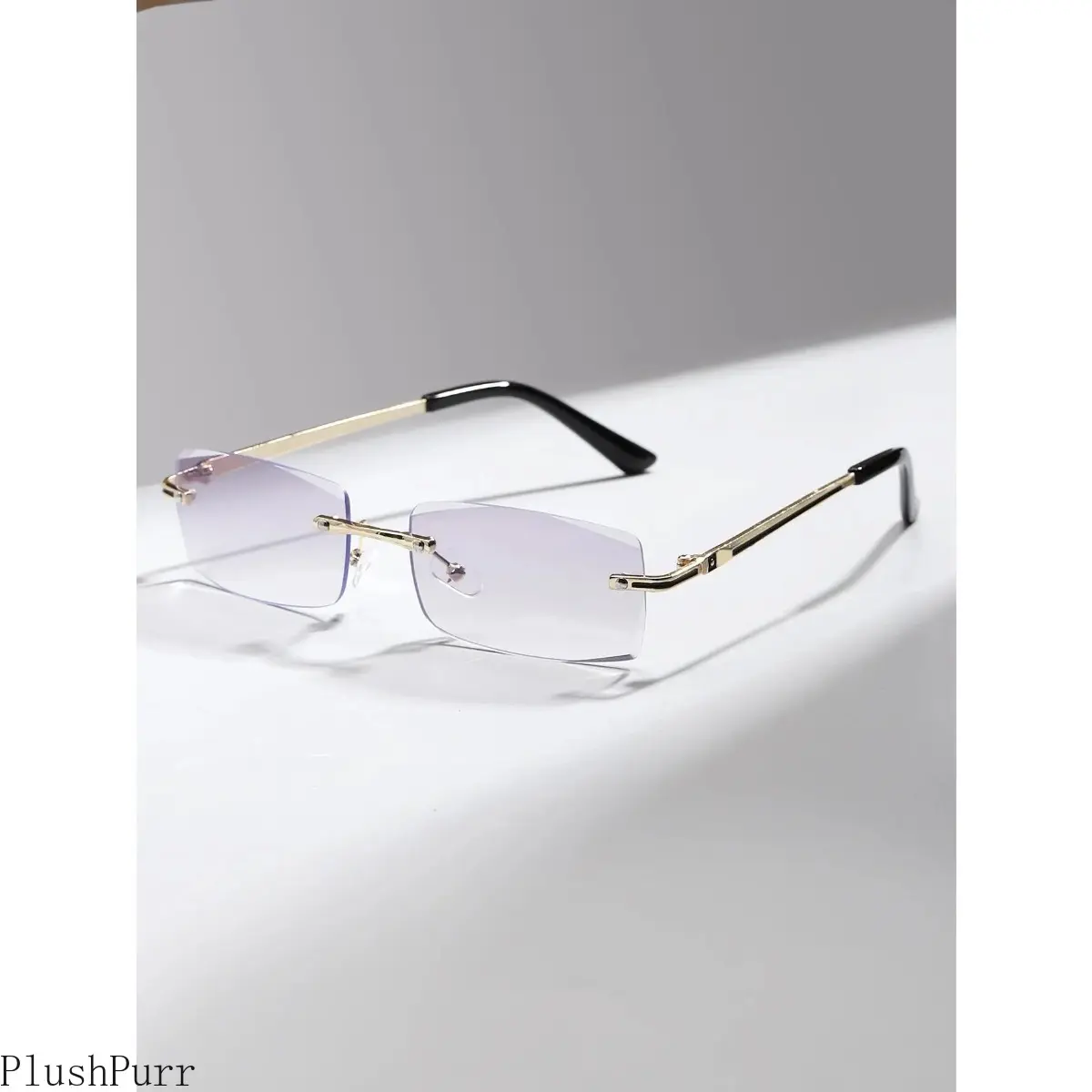 Men's Square Eyeglass Frame, Semi-Rimless Wire Fashion Eyeglasses with Blue Light Blocking Lenses, Lightweight Design for Work Wear, Wire Glass Frames, Male Wear, Daily & Work Wear tiktokshopbacktoschool