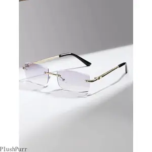 Men’s Fashion Blue Light Blocking Fashion Eyeglasses - 1-Pair Square Eyeglass Frame, Semi-Rimless Wire Frames, PC Lenses, Lightweight Simple Design, Ideal for Daily & Work Wear, Sports & Outdoor Use