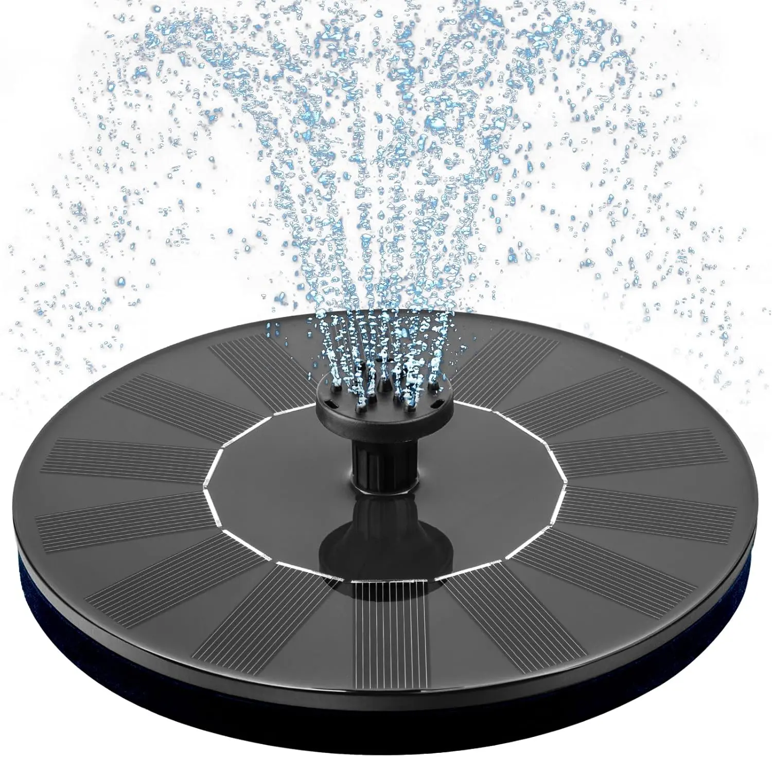 Solar Bird Bath Fountains, Upgrade 1.4W Solar Fountain Pump with 8 Nozzles, Free Standing Floating Solar Powered Water Fountain Pump for Bird Bath, Garden, Pond, Pool, Outdoor