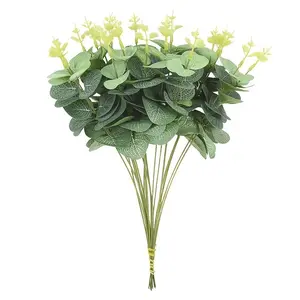 30pcs, Faux Eucalyptus Leaves, Artificial Eucalyptus Branches For Wedding Bouquet Floral Wreath Rustic Party And Home Decorate Silver Dollar Eucalyptus Leaves Eucalyptus Bouquet Elegant Flower Design