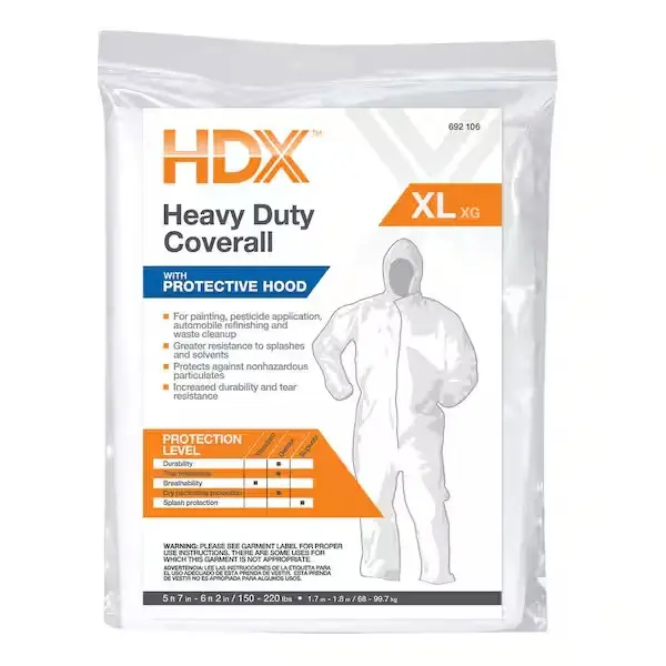 Men's Heavy-Duty Workwear Coverall, Full Body Protective Uniform with Hood for Painters and Tradespeople, Menswear, White, XL, Uniforms