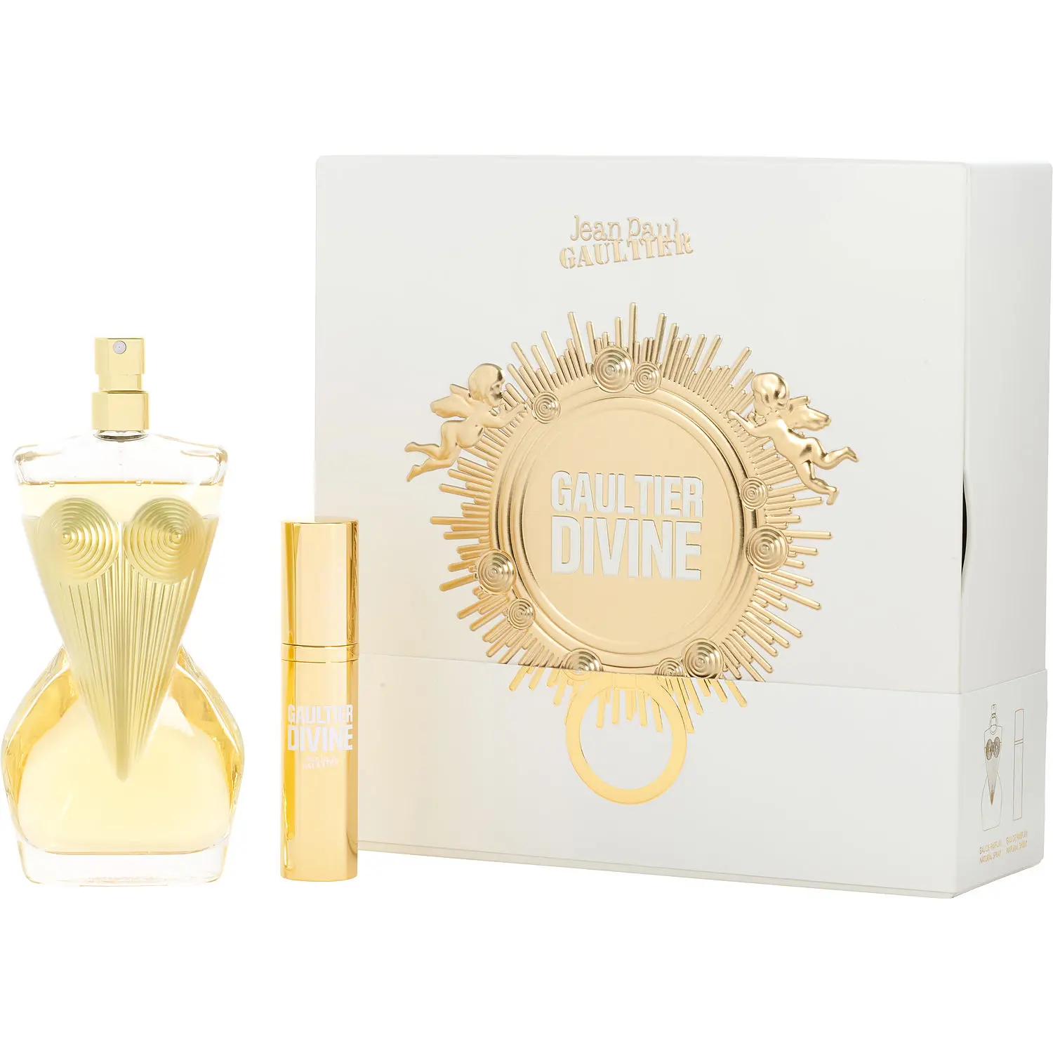 Jean Paul Gaultier Divine Set-Eau De Parfum Refillable Spray 3.4 Oz & Eau De Parfum Spray 0.34 Oz Mini For Women