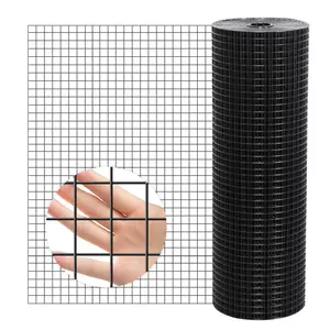 Black Hardware Cloth 1/2 inch 48 inch x 100 Foot 19 Gauge - Vinyl Coated Welded Wire Mesh Roll Chicken Wire Fencing Garden Fence Tree Guard Hardware Mesh Wire Fence Roll
