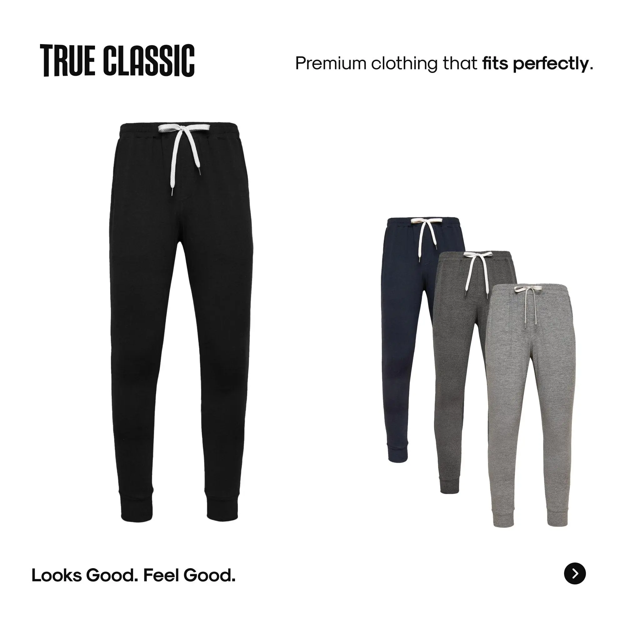 True Classic Men’s Active Joggers - Stretch Comfort Fit Joggers with Tapered Leg, Athletic Pants for Gym Fits, Basketball, or Outdoor Workouts