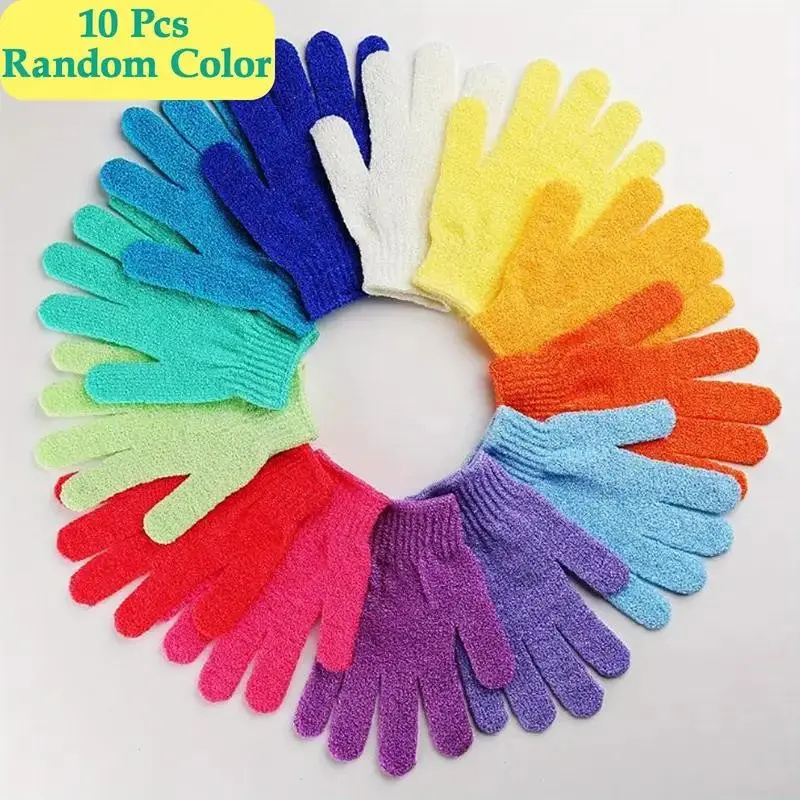 10Pcs Exfoliating gloves, Exfoliant Scrubber Glove, Exfoliating Body Care, body exfoliating agents, Body Scrubber, women's shower accessories, Shower Essentials, Essential Bathroom Accessories for Smooth Skin