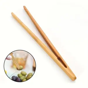 4pcs Bamboo Wooden Toaster Tongs for Toast Pickles Tea Cooking Kitchen Tongs Outdoor Camping Picnic Hiking, Kitchen Stuff Cookware Barbecue Tool Accessories