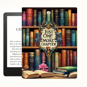 Kindle Paperwhite Case, 6-7 Inch Polyester Protector, Floral & Bookshelf Design, Soft Lightweight Cover, Durable Protection for E-Reader, Durability